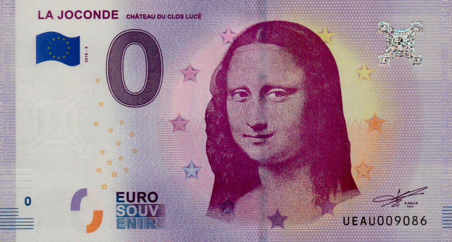 Euro (France Mona Lisa) 0 2016 UNC P-EURO